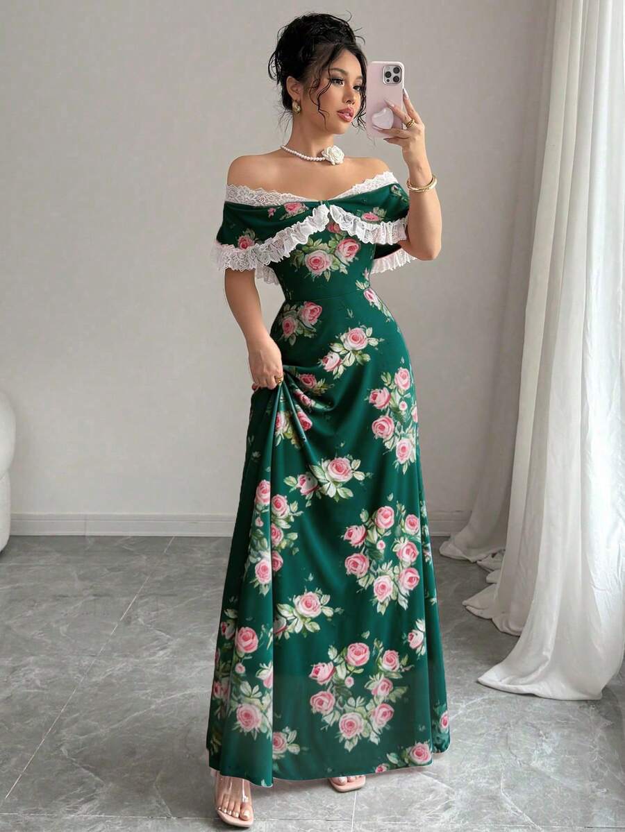 Women's Fashion Slim Floral Dress