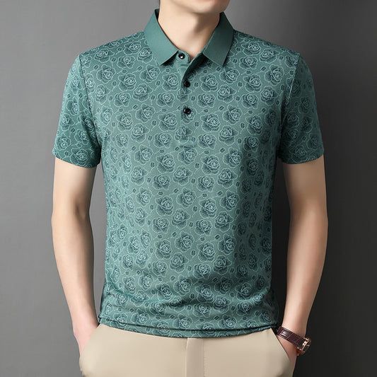 Summer Men's Printed Short-Sleeve Polo Shirt