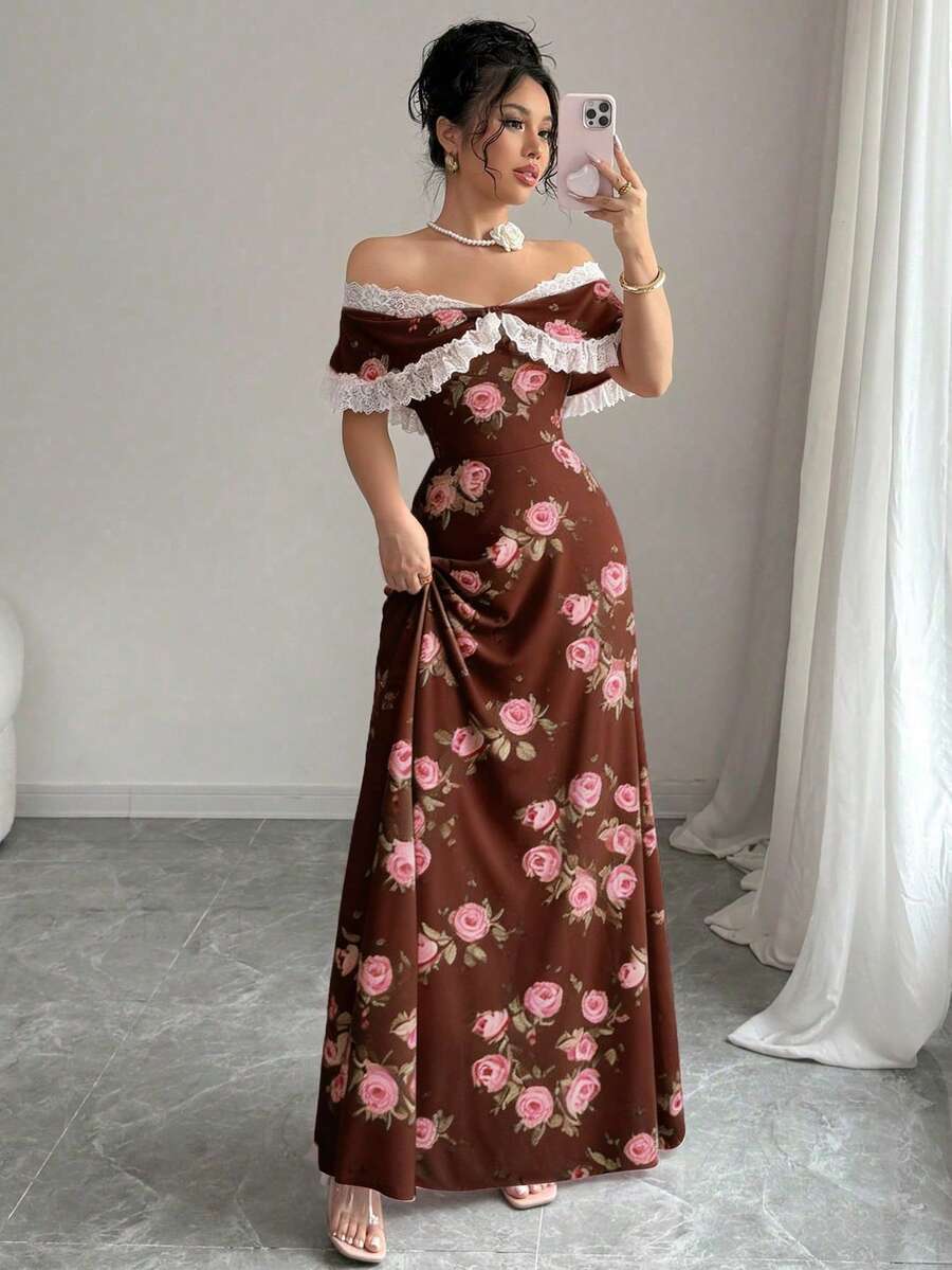 Women's Fashion Slim Floral Dress