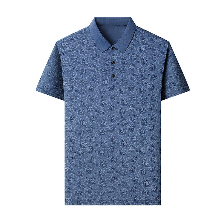 Summer Men's Printed Short-Sleeve Polo Shirt