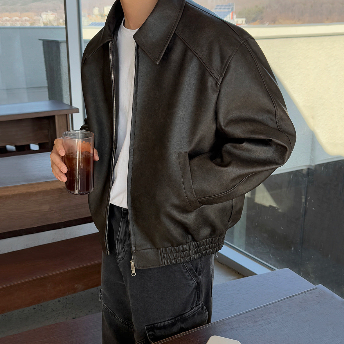Loose Casual Lapel-collar Commuter-style Jacket