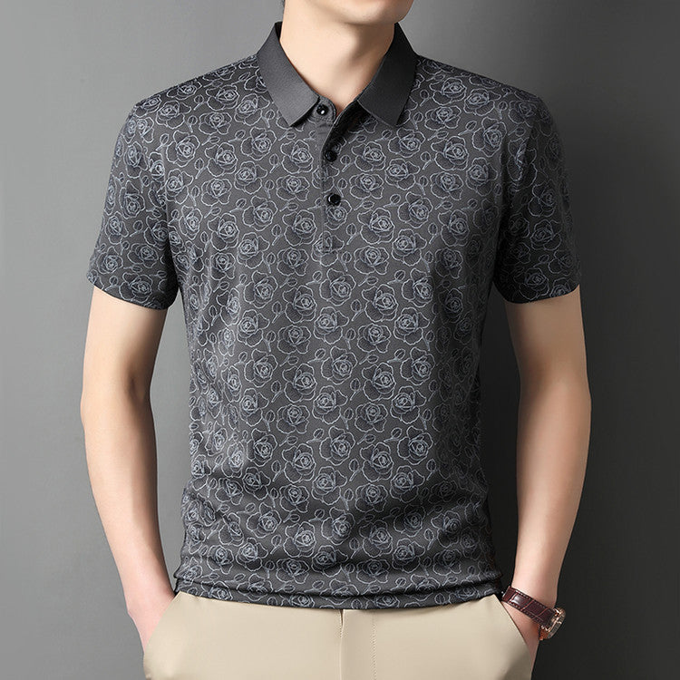 Summer Men's Printed Short-Sleeve Polo Shirt