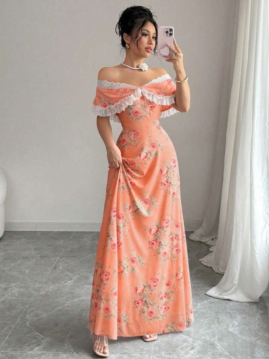 Women's Fashion Slim Floral Dress
